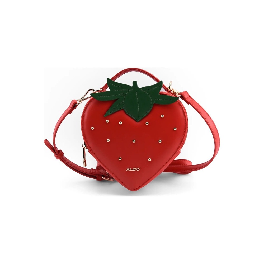 NWT Aldo Strawberry Crossbody Hand Bag Red Green Gold Fruit Novelty Studded